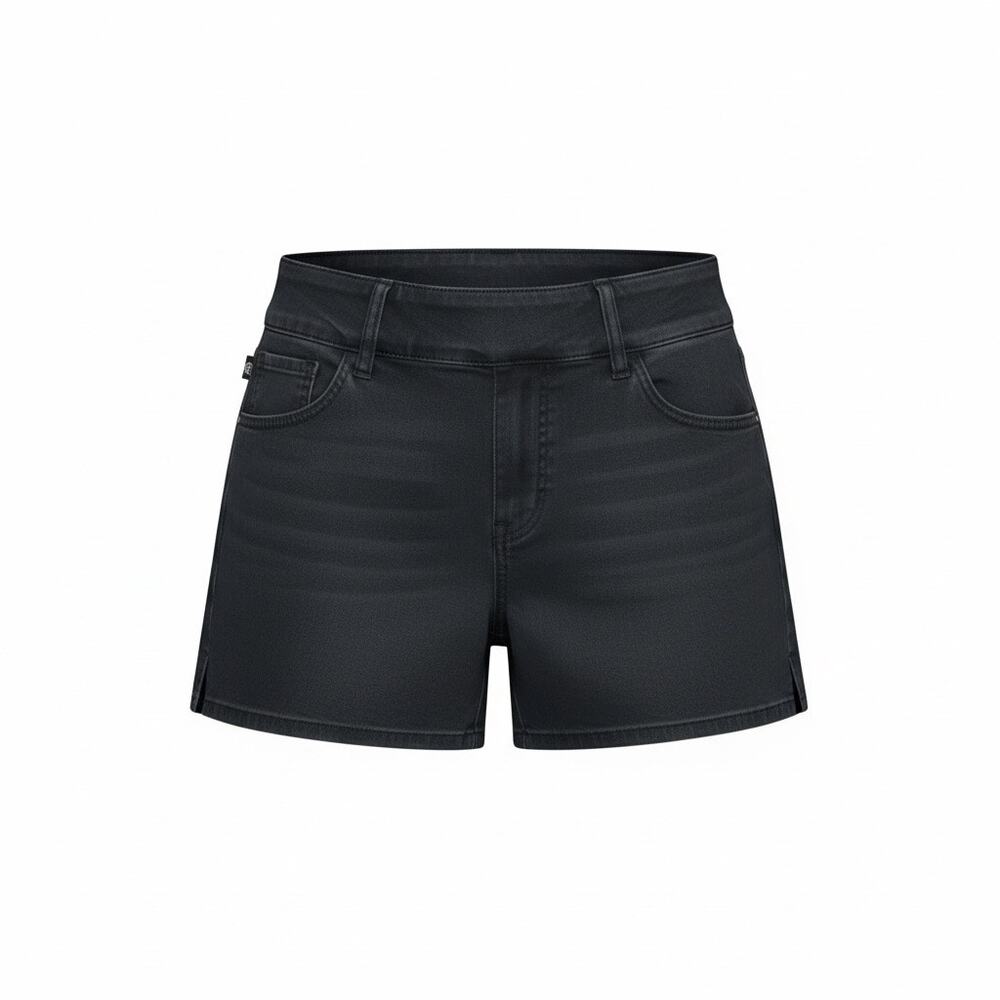 Rock & Republic Women Rx Fever Faded Black Pull-On Slimming Denim Shorts Size 14